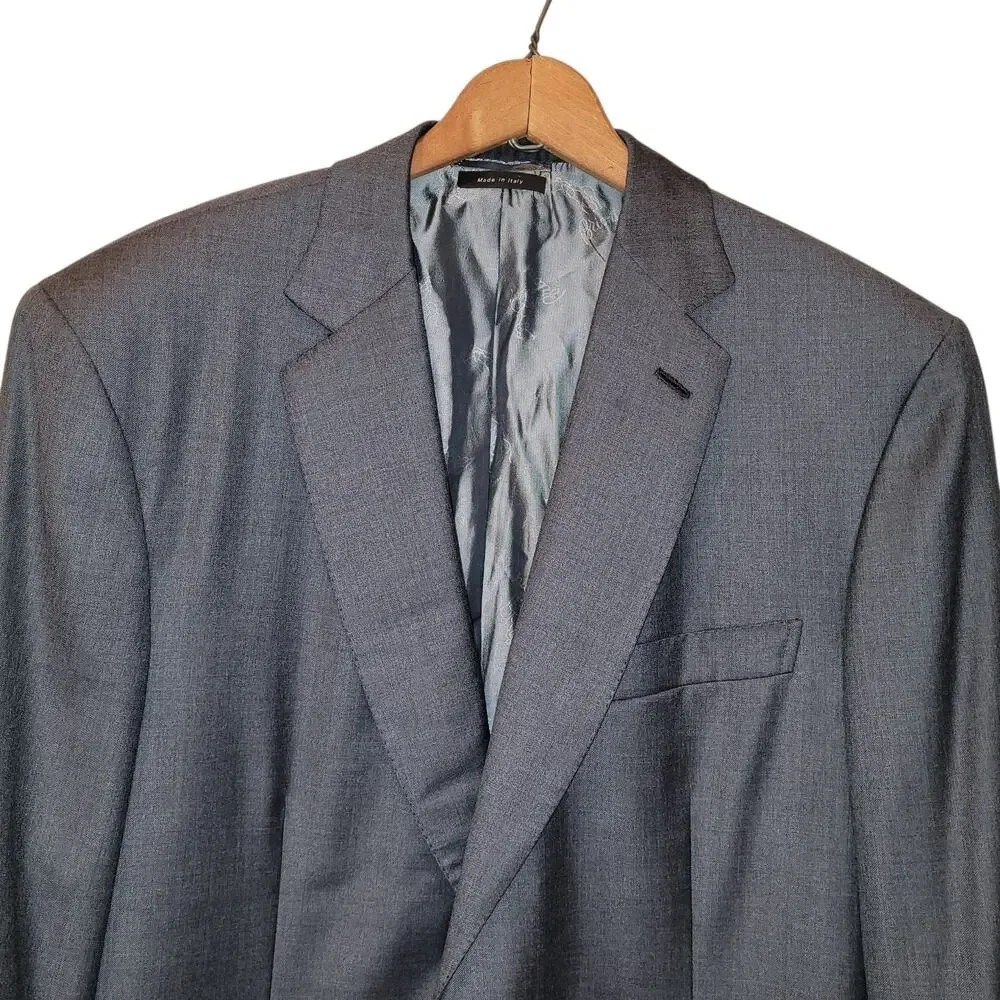 Brioni Mens Gray Wool Colosse Double Vented Blazer Suit Jacket Size 44R Classic